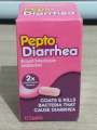 Pepto Diarrhea Bismuth Subsalicylate, Anti-Diarrhea, Kills Bacteria to Relieve Diarrhea, 12 caplets. 