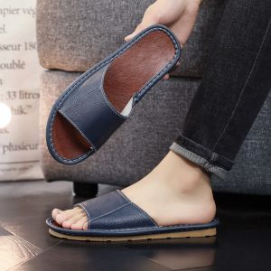 2026 Summer Slippers With A Top-Layer Cowhide Upper Home Slippers With A Cowhide Sole Genuine Leather MenS Slippers