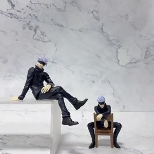 14cm Jujutsu Kaisen Gojo Satoru Action Figure Noodle Stopper PVC Sitting Posture Doll Reverse Curse Technique Anime Model Toys