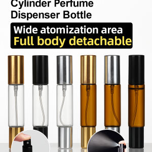Dual-Ended Refillable Clear Glass Bottle With Rollerball Sprayer For Cosmetics Travel Home Use Reusable Transparent Cosmetic Container