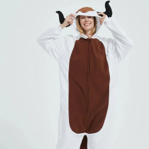 ชุดนอนวัวสีขาวสำหรับผู้ชาย ชุดนอน Appa Kigurumi สำหรับผู้หญิง ชุดคอสเพลย์สัตว์ ชุดนอนสำหรับเด็ก ของขวัญคริสต์มาส