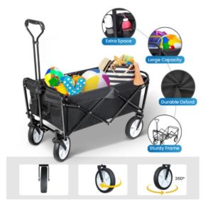 5 Inch Outdoor Shopping Trolley Foldable Wagon Cart Portable Storage Camping Troli Beroda