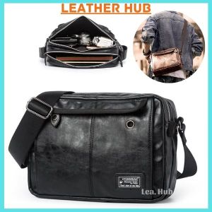 WITH VIDEO Mens Leather Sling Bag Messenger Bag Cross Body Shoulder Handcarry Bag Travel Bag Best Gift For Love One Beg Lelaki Kulit Halal [Msia Stock]