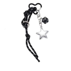Lovely Heart Keychain Braided Rope Keyring Star Car Key Chain Backpack Handbag Charm Bag Charm Bag Pendant Ornaments