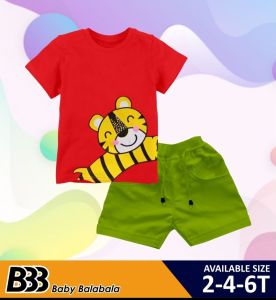 NS - Baju Setelan Anak Laki Laki | Kaos & Celana Pendek Gambar Animasi Kartun Bahan Katun Combed 24 S untuk Anak Usia 2 3 4 5 6 Tahun