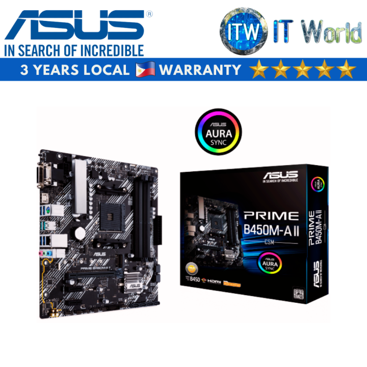 ITW | Asus Prime B450M-A II/CSM micro-ATX AM4 DDR4 Motherboard | Lazada PH