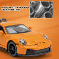 LEO 1:32 Porsche 911 GT3 รถบรรทุกโมเดลรถยนต์ของเล่นอัลลอยหล่อขึ้นรูปสำหรับเด็กของเล่นยานพาหนะสะสมงานอดิเรก. 