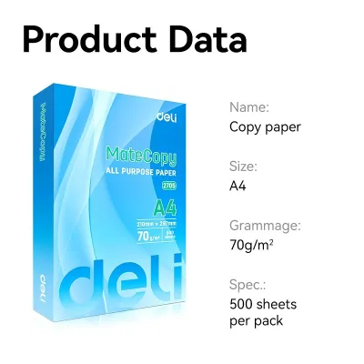 Deli Hard Copy Bond Paper High Quality Copy Paper (70g 500 Sheets) Short/A4/Long Office Supplies