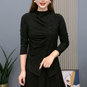 【ทำมือ】 เสื้อยืดสไตล์วินเทจ พร้อมกระดุมจีน