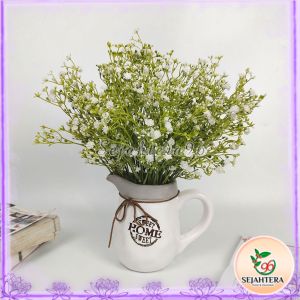 BABY BREATH BINTIK BUNGA CABANG 5 PLASTIK PIKOK GYPSO - MURAH DEKORASI ARTIFICIAL IMPORT - DEKORASI HIASAN WEDDING PELAMINAN BUNGA PERNIKAHAN GYPSOPHILA