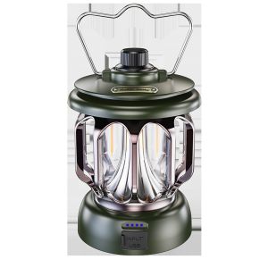 ตะเกียงแคมปิ้ง ตะเกียง LED Toprated Vintage lantern ไฟตั้งแคมป์ ตะเกียงจ้าพายุ แบบพกพา ชาร์จไฟได้ ไฟตะเกียง led 2400mAh