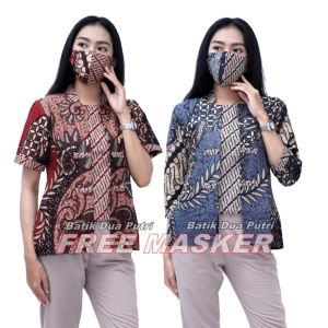 Batik Wanita Atasan Blouse Modern model Lengan Panjang dan Pendek Size S-M-L-XL-XXL-3L-4L-5L By Batik Dua Putri Collection = JOWO