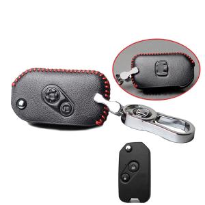 Car Leather Protective Key Fob Remote Cover Case for Honda Odyssey City Civic Jazz CR-V  BRV Insight Accord Skin Jacket Holder Case HD0001