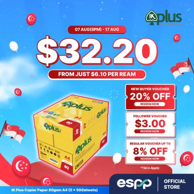 IK Plus Copier Paper 80gsm A4 (2 Reams)