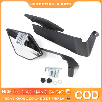 Gương chiếu hậu xe máy kiểu H2cc/V2 - Chất liệu nhựa dẻo, chân xoay 360 độ - Bộ đôi an toàn, chống rung, dễ lắp đặt