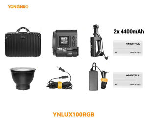 Yongnuo YNLUX100 120W RGB 2700K-10000K Adjustable Color Temperature RGB Studio Light Portable for Indoor and Outdoor Photography
