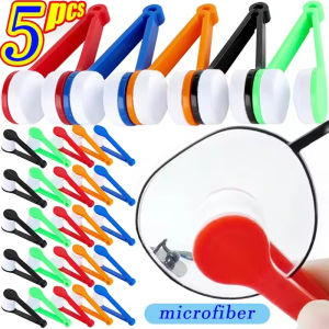 5PCS Two-side Glasses Cleaning Brush Mini Creative Glasses Cleaning Cloth Superfine Quick Wiping