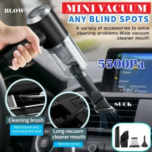 Car Home Mini Vacuum Cleaner Dry Wet Cordless Wireless Rechargeable Portable Cleaner Wireless Charging Compressed Air Duster Handheld High-power Air Blower Home Office Kitchen Room Carpet