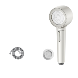 High Pressure Shower Head High-end One-Click Water Stop Switch Super Strong Rain Hose Holder Negative lons Bathroom Handheld Shower Head With Filter 360° Flip Cover Anti-blocking And Easy To Clean