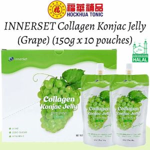 INNERSET Collagen Konjac Jelly – Grape Flovour 150g X 10 Pouches Zero Fat Zero Sugar Rich in Vitamin C (Halal Certificate)