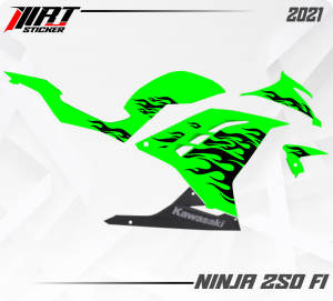 Striping Ninja 250 FI - Stiker Transparan Ninja 250 FI Api Vol 5 (Sudah Terpotong)