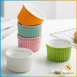 TookJai ถ้วยพุดดิ้ง สีสันแคนดี้ ชามเซรามิค ทนต่ออุณหภูมิสูง Baking mold