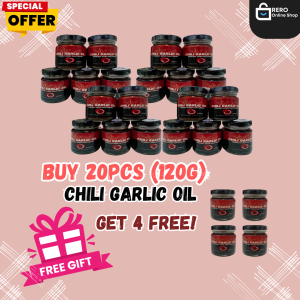 Reseller Package buy 20pcs Get 4 Free of chili garlic oil 120 g healthy choice Spicy Flavor