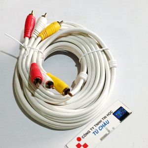 Cáp âm thanh AV 6 đầu dài 3m / Hiệu JSJ cáp dày chất lượng chống nhiễu