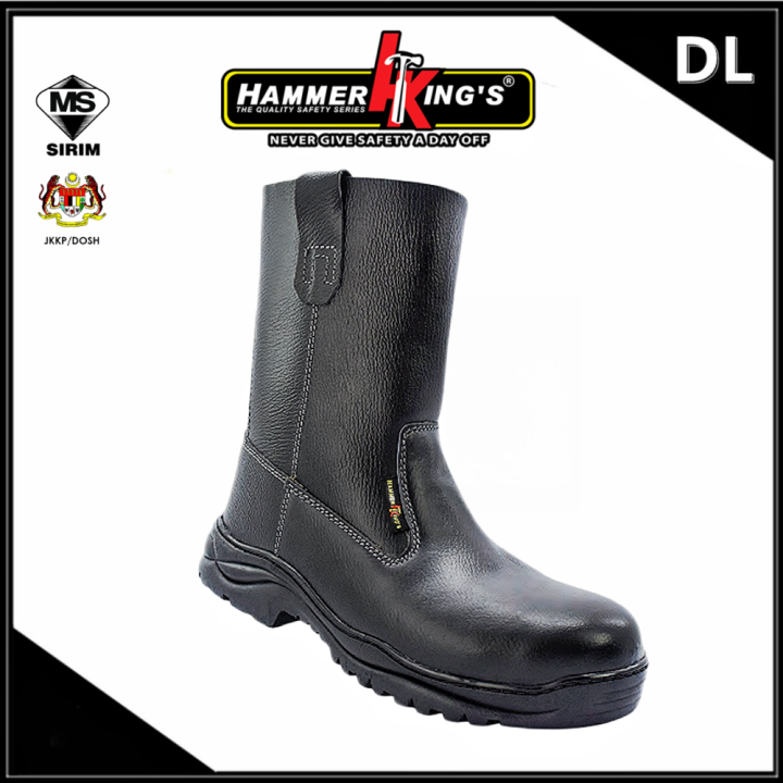 Hammer King Safety Shoes 13033 High Cut Pull Up Leather Safety Boots