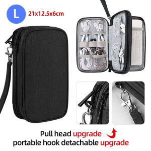 【On Hand】Double Layer Travel Organizer Portable Cable Storage Pouch Gadget Bag Waterproof COD
