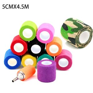 3/6/12pcs 5cm*4.5cm Black Tattoo Grip Bandage Cover Wraps Tapes Nonwoven Waterproof Self Adhesive Finger Protection Tattoo Accessories