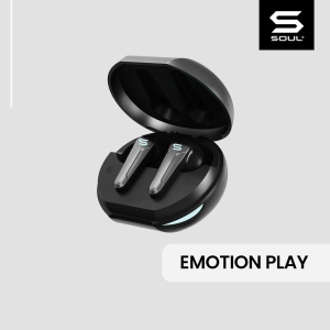 SOUL Emotion Play TWS Bluetooth Gaming ANC Dual Mic Low Latency True Wireless Earbuds Black