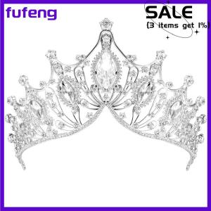fufeng Exquisite Dazzling Baroque Wedding Headband Bridal Crowns Tiaras Hair Jewelry Accessories Women Rhinestone Headwear
