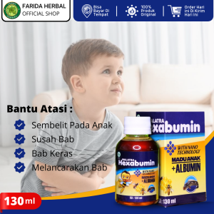 Obat Sembelit Anak Obat Susah Bab Anak Pelancar Bab Anak Obat Pencahar Bab Anak Obat Bab Keras dengan Hexabumin Madu Plus Albumin Isi 130ml