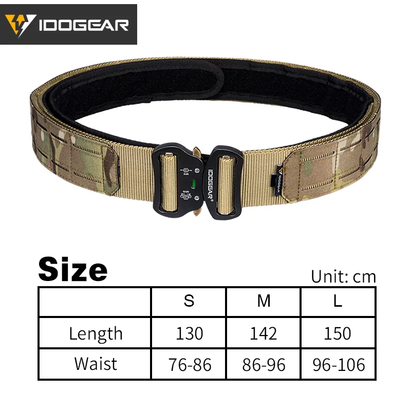 thumbnail image 2 of IDOGEAR 2" Tactical Belt With Quick Release Metal Buckle – MOLLE Laser Cut – Airsoft/Hunting 2 of 5