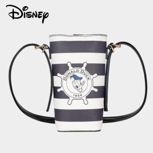 Disney Donald Duck Striped Cylinder Phone Crossbody Bag Adjustable Strap Synthetic Leather Mini Shoulder Bag