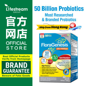 LABO Nutrition FloraGenesis 50 Billion CFU Live Probiotics 15 Strains for Women & Men - Gut Health Bloating Constipation Immune Recovery Allergy Skin Slimming Weight Heart Blood Lipid Liver • Made in Singapore •  30 Sachets