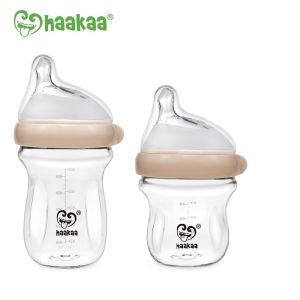 Núm ti chỉnh nha silicone Gen.3 Haakaa. Chất liệu silicone cao cấp an toàn. Không chứa BPA PVC và phthalate. Hộp 2 chiếc. Thiết kế lệch tâm độc quyền. Núm ti thay thế bình sữa hỗ trợ giai đoạn mọc răng