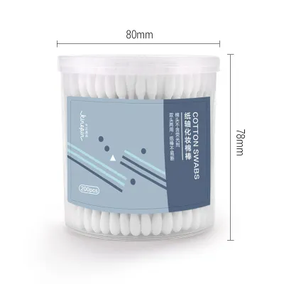 200PCS Kinepin Cotton Swab Cotton Bud Double-ended Care Swab With Box Women Makeup Earpick Baby Nose Ears Cleaning Health Care Tools Oil Absorption Ear Swab