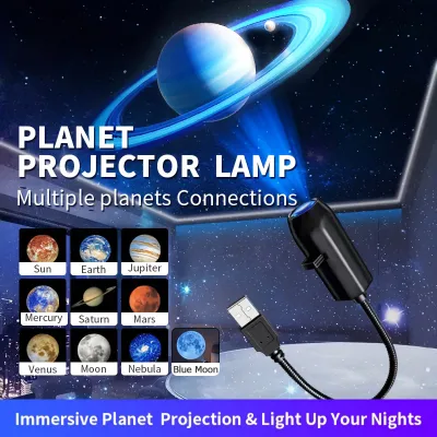 โคมไฟโปรเจคเตอร์ โปรเจคเตอร์เปลี่ยนลายท้องฟ้าได้ โปรเจคเตอร์ 360° ชาร์จ USB ไฟตกแต่งห้องนอน โคมไฟดาว sky projector โคมไฟสำหรับห้องนอนเด็กของขวัญวันวาเลนไทน์งานแต่งงาน Deco โคมไฟดวงจันทร์ Night Light Galaxy