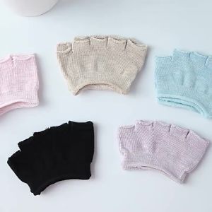 [Free Shipping] Anti-Friction Colored Cotton Five-Toe Socks For Women Ultra-Low-Cut Invisible Half-Socks Summer Short Boat Socks Sweat-Absorbing High-Heel Five-Toe Socks