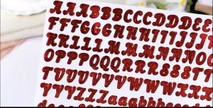 0.5inch diy holography shiny Letter Sticker Number Alphabet Waterproof Personalized Stickers