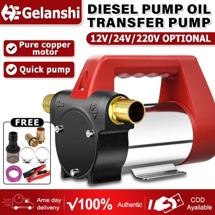 Protable Universal Diesel Pump 12V/24V/220V Electric Diesel Kerosene  Transfer Pump Multifunctional Vehicle Oil Transfer Pump Tanker Oil  Extractor Fuel