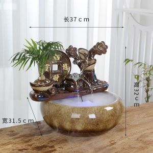 Decorative Accessories Water Fountain Indoor Water Fountain Indoor Feng Shui Fengshui Wheel Cornucopia Water Circulation Ornaments Home Decoration Items Water Fountain Desktop Decoration Accessories