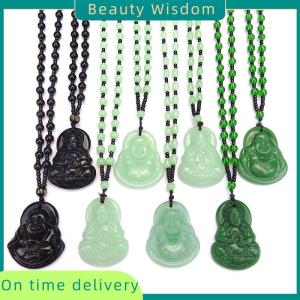 Beauty Wisdom Classic Natural Chinese Buddha Pendant Necklace Fashion Charm Jewelry Carved Blessing Lucky Amulet Gifts For Women Men