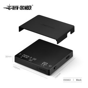 MHW-3BOMBER Cube Coffee Scale – 3.0 Pro Max | Rechargeable Espresso Drip Scale with LED Display & Auto Timer