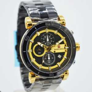 Jam tangan pria Naviforce 9131MC tali rantai analog tanggal chronograp aktif sport original pria