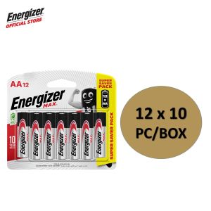 Energizer Max AA Alkaline 12s Batteries (10 cards x 12pack/box) Super Saver Pack