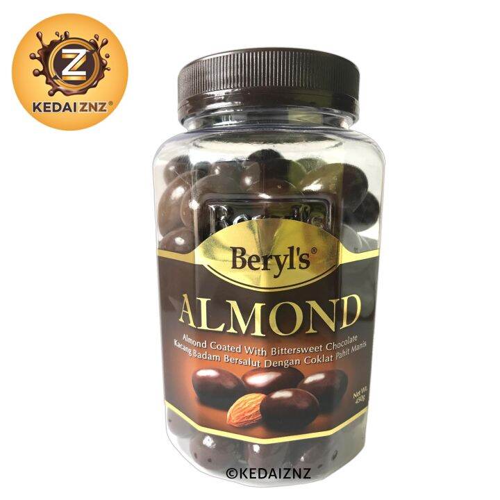 Chocolate Beryl’s ALMOND Coated With Bittersweet Chocolate Bottle 450g ...