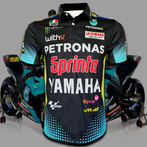 เสื้อโปโล Polo MotoGP SRT Petronas Yamaha เพื่อนไพทย์ เสื้อโปโลโมโตจีพีทีม เอสอาร์ที ปิโตรนาส ยามาฮ่า ราคา 46 เป็นสี สีขาว ไซส์เสื้อ XL #MG0020 #ValentinoRossi